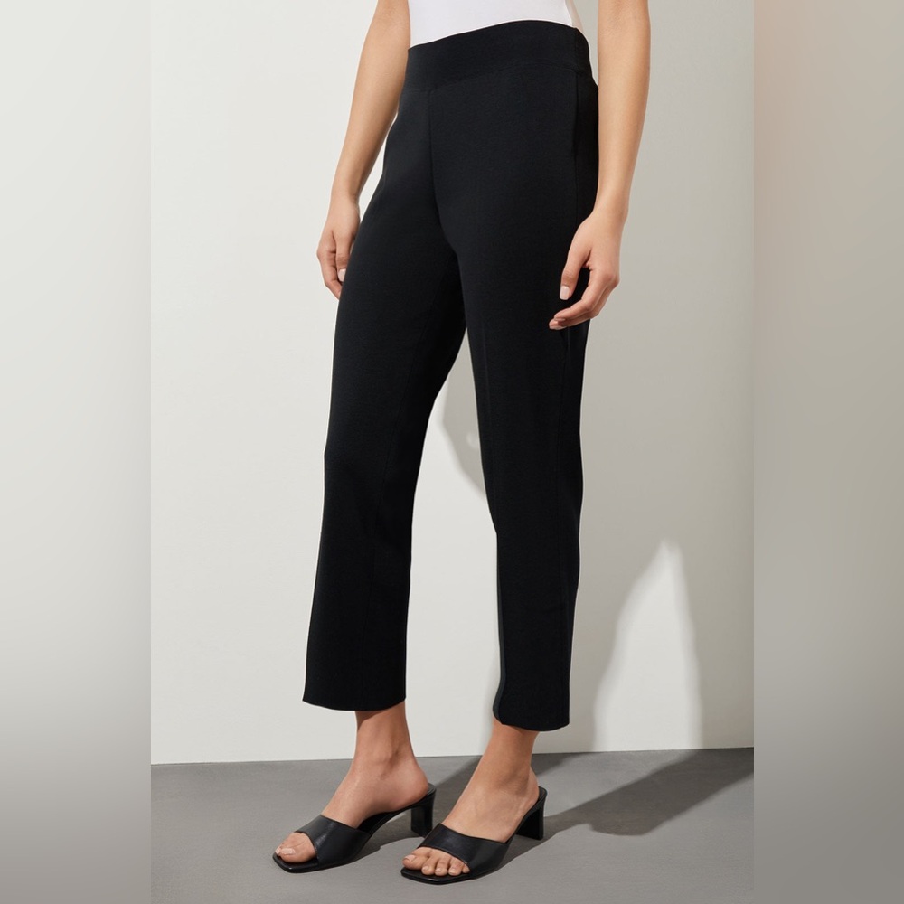 Women’s Ming Wang Black Knit Classic Cut Ankle Pants! Sz M.